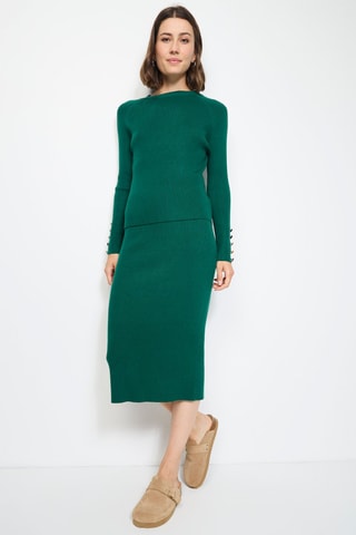 Nauwaansluitde  Rok Hoge Taille - Nachtblauw - Groen