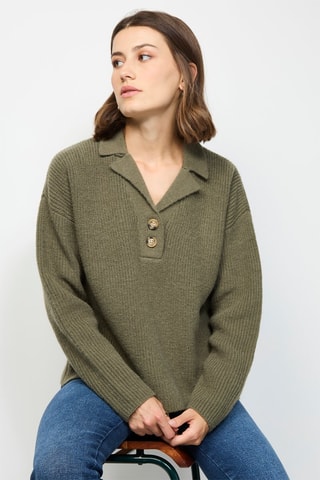  Trui - Gemêleerd Beige - Groen