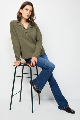 Trui - Gemêleerd Beige - Groen
