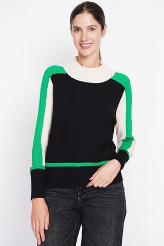Oversized trui - Kaki - Zwart