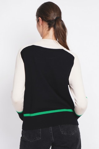 Oversized trui - Kaki - Zwart