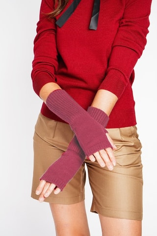 Vingerloze Handschoenen Lichtblauw - Rood