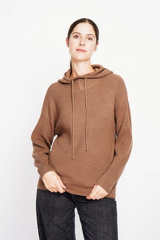 Oversized Trui met Capuchon - Kaki - Bruin