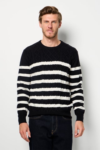  Trui - Wit  Marineblauw - Wit en zwart