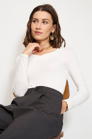 Zijden Bodysuit - Nachtblauw - Wit