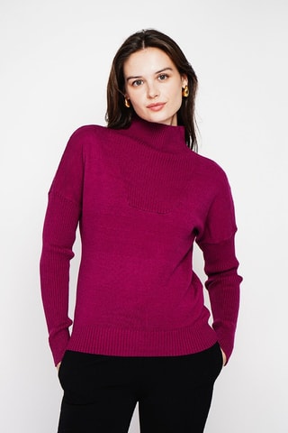 Oversized trui - Pauwblauw - Rood