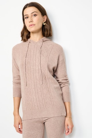  Trui  Wijde Broek Hoge Taille - Gemêleerd Beige - Beige