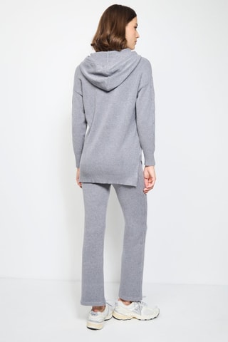  Trui  Wijde Broek Hoge Taille - Gemêleerd Beige - Grijs
