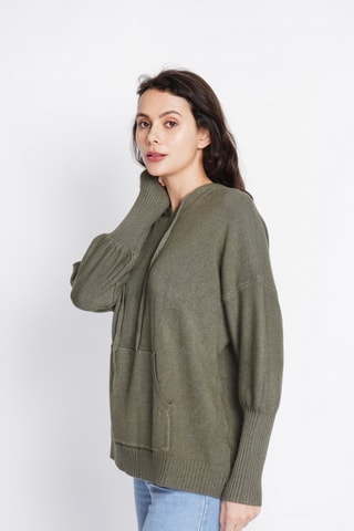 Trui met Capuchon - Camel - Groen
