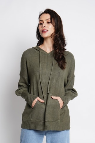 Trui met Capuchon - Camel - Groen