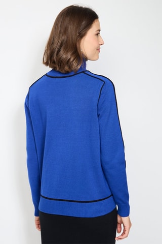 Trui - Beige - Zwart en blauw