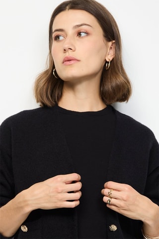  Vest - Gemêleerd Camel - Zwart