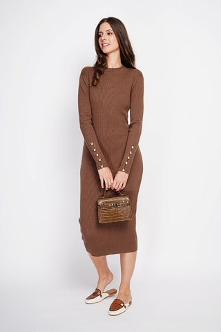 Trui-jurk - Bordeauxrood - Bruin