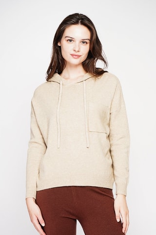 Trui met Capuchon - Grijs - Beige