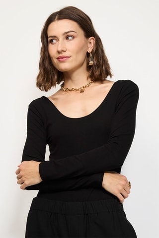 Zijden Bodysuit - Kobaltblauw - Zwart