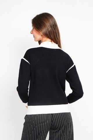 Oversized trui - Gemêleerd Beige - Zwart