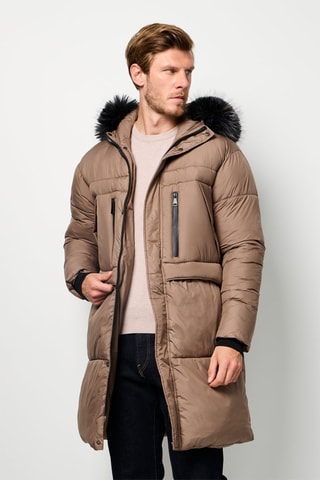 Gewatteerde Jas - Bruin - Zwart en bruin