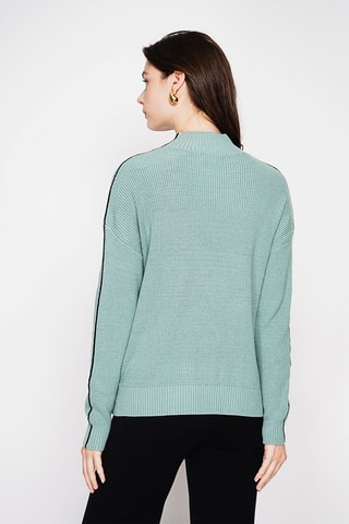 Oversized trui - Ecru - Groen