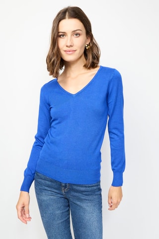 Kasjmier Trui - Fuchsia - Blauw
