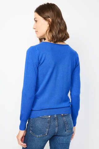 Kasjmier Trui - Fuchsia - Blauw
