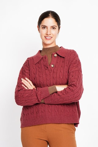 Oversized trui - Bordeauxrood - Rood