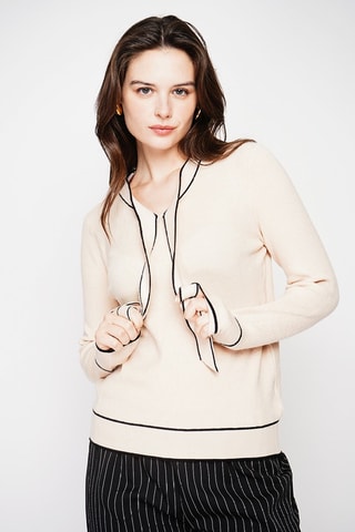 Trui - Bordeauxrood - Beige