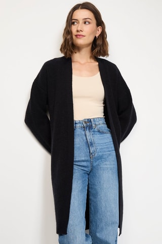 Lang Kasjmier Vest - Zwart - Zwart