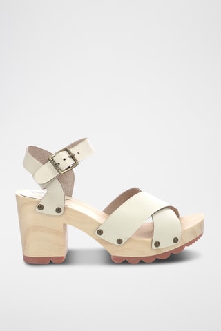 Leren Sandalen met Hak Kick Wise - Ecru
