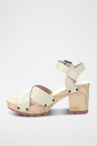 Leren Sandalen met Hak Kick Wise - Ecru