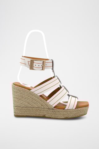 Leren Sandalen Met Sleehak Kick Padora PG - Ecru