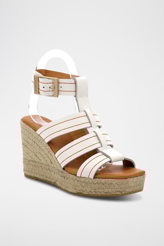 Leren Sandalen Met Sleehak Kick Padora PG - Ecru