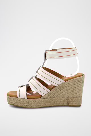 Leren Sandalen Met Sleehak Kick Padora PG - Ecru