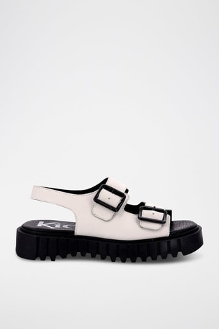 Leren Platform Sandalen Kick Falk - Wit
