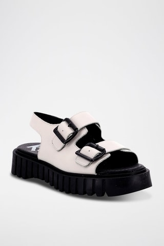 Leren Platform Sandalen Kick Falk - Wit