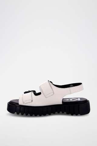Leren Platform Sandalen Kick Falk - Wit