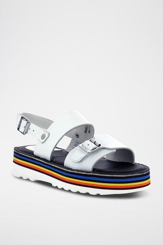 Leren Sandalen Met Sleehak Kick Highlight - Wit