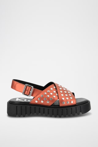 Leren Platform Sandalen Kick Fact - Goudkleurig
