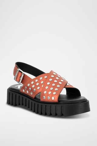 Leren Platform Sandalen Kick Fact - Goudkleurig