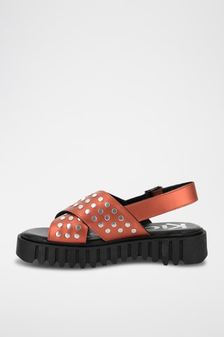 Leren Platform Sandalen Kick Fact - Goudkleurig