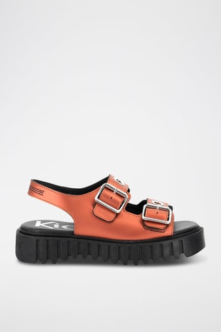 Leren Platform Sandalen Kick Falk - Goudkleurig