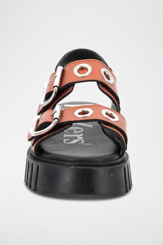 Leren Platform Sandalen Kick Falk - Goudkleurig