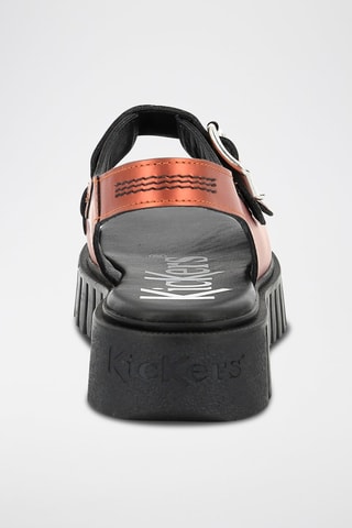 Leren Platform Sandalen Kick Falk - Goudkleurig