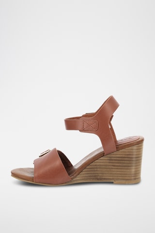 Leren Sandalen Met Sleehak Kick Vodou - Bruin