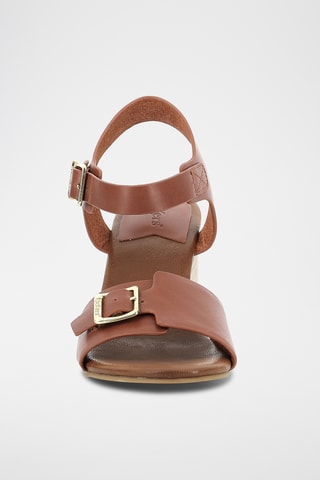 Leren Sandalen Met Sleehak Kick Vodou - Bruin