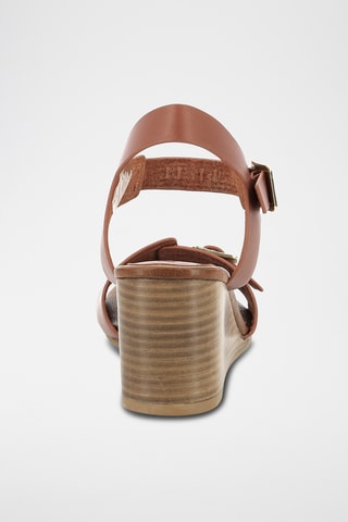 Leren Sandalen Met Sleehak Kick Vodou - Bruin