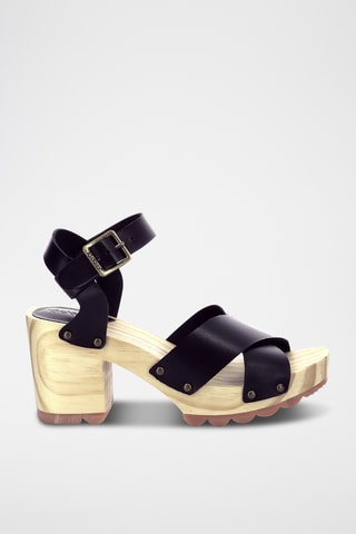 Leren Sandalen met Hak Kick Wise - Zwart