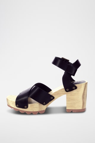 Leren Sandalen met Hak Kick Wise - Zwart