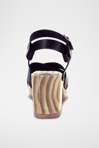 Leren Sandalen met Hak Kick Wise - Zwart