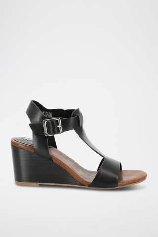 Leren Sandalen Met Sleehak Kick Volage - Zwart