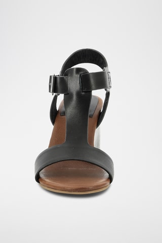 Leren Sandalen Met Sleehak Kick Volage - Zwart